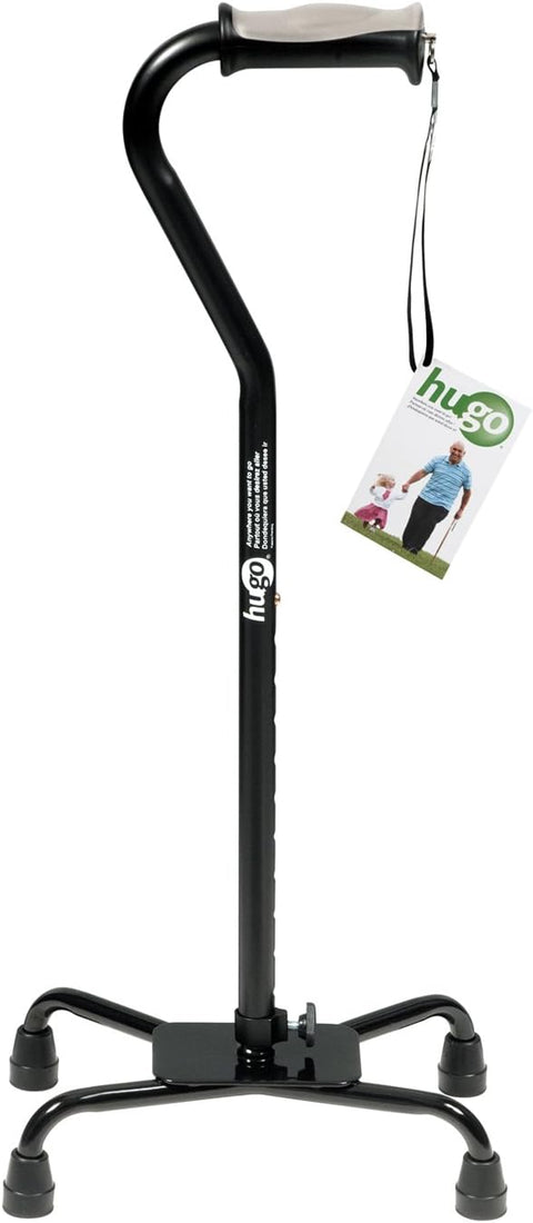 Drive Medical Hugo Adjustable Quad Cane, Large Base, Ebony 1 count - with | Sold by Uncle Wiener's Wholesale