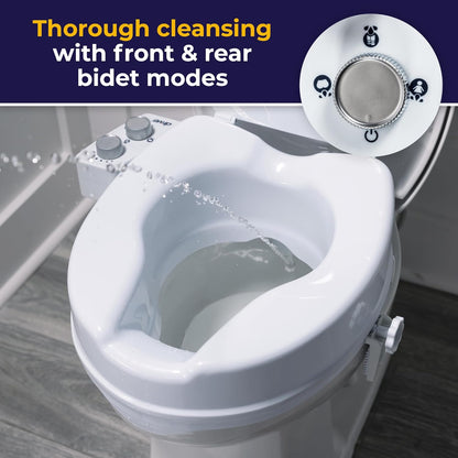 Drive Medical PreserveTech Raised Toilet Seat with Bidet (Ambient Water) Toilet Seat Riser, Elevated Toilet Seats for Seniors and Adults, Toilet Seat Bidet, Toilet Seat Elevator with Bidet Sprayer - with | Sold by Uncle Wiener's Wholesale