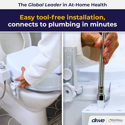 Drive Medical PreserveTech Raised Toilet Seat with Bidet (Ambient Water) Toilet Seat Riser, Elevated Toilet Seats for Seniors and Adults, Toilet Seat Bidet, Toilet Seat Elevator with Bidet Sprayer - with | Sold by Uncle Wiener's Wholesale
