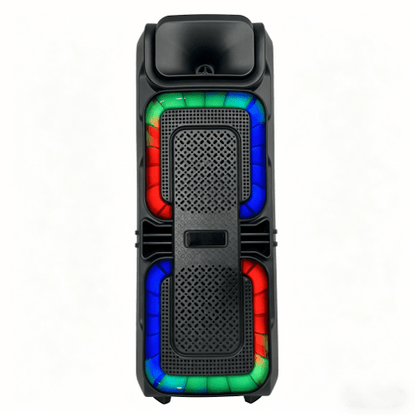 Dual 8" Tower Party Speaker with Bluetooth, USB, TF, FM Radio, LED Lights, 40W Output &amp; 2200mAh Battery TWR8BT - with | Sold by Uncle Wiener's Wholesale