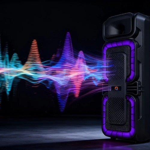 Dual 8" Tower Party Speaker with Bluetooth, USB, TF, FM Radio, LED Lights, 40W Output &amp; 2200mAh Battery TWR8BT - with | Sold by Uncle Wiener's Wholesale