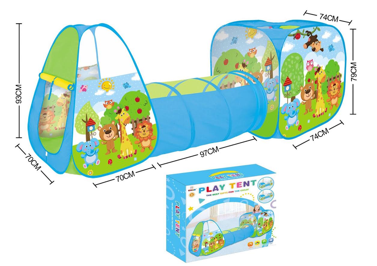 Dual Animal Kids Play Tent with Tunnel – Foldable Indoor & Outdoor Playhouse – EPT51199 - with | Sold by Uncle Wiener's Wholesale