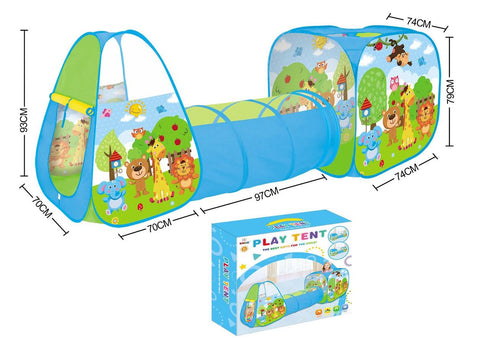 Dual Animal Kids Play Tent with Tunnel – Foldable Indoor & Outdoor Playhouse – EPT51199 - with | Sold by Uncle Wiener's Wholesale