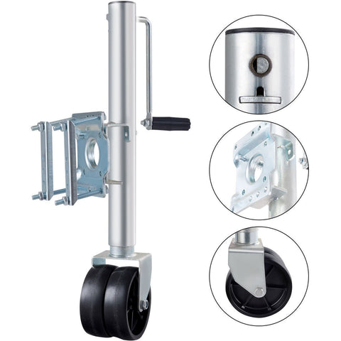 Dual Wheel Swivel Trailer Jack 1500 lbs – 12in Lift, Heavy Duty Boat & Travel Trailer Support EJ1500A - with | Sold by Uncle Wiener's Wholesale