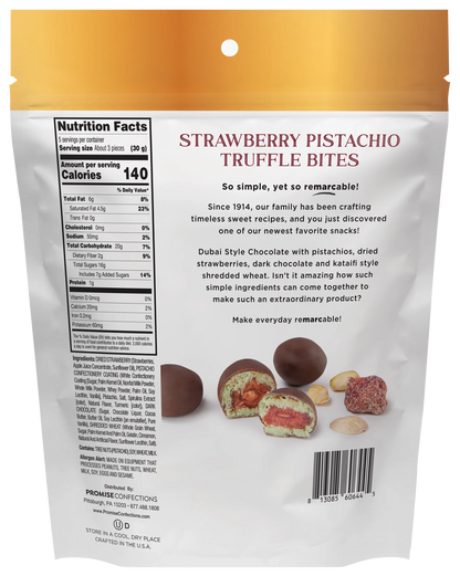Dubai Strawberry Bites Chocolate | Pistachio & Strawberry Dark Chocolate Snack - Snack with | Sold by Uncle Wiener's Wholesale