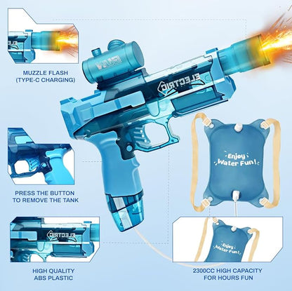 DUNEMEI Electric Water Gun with 0.6-Gallon Backpack Tank – Automatic Rechargeable Water Blaster with LED Lights - Toys with | Sold by Uncle Wiener's Wholesale