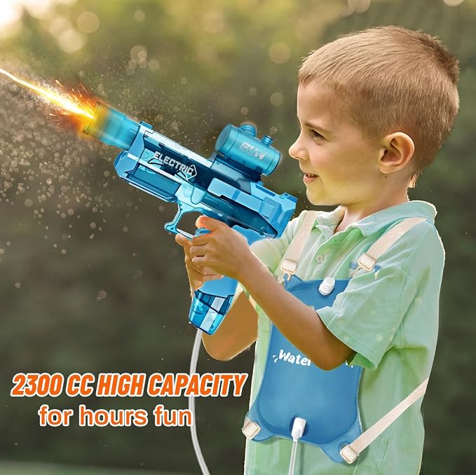 DUNEMEI Electric Water Gun with 0.6-Gallon Backpack Tank – Automatic Rechargeable Water Blaster with LED Lights - Toys with | Sold by Uncle Wiener's Wholesale