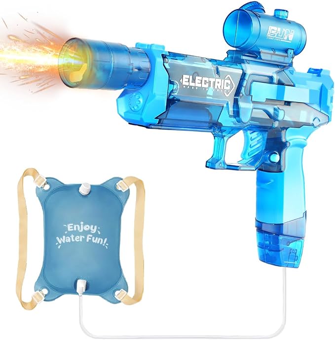 DUNEMEI Electric Water Gun with 0.6-Gallon Backpack Tank – Automatic Rechargeable Water Blaster with LED Lights - Toys with | Sold by Uncle Wiener's Wholesale
