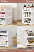 Close-up of durable pull handle on plastic collapsible storage bin