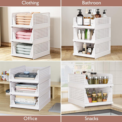 Close-up of durable pull handle on plastic collapsible storage bin