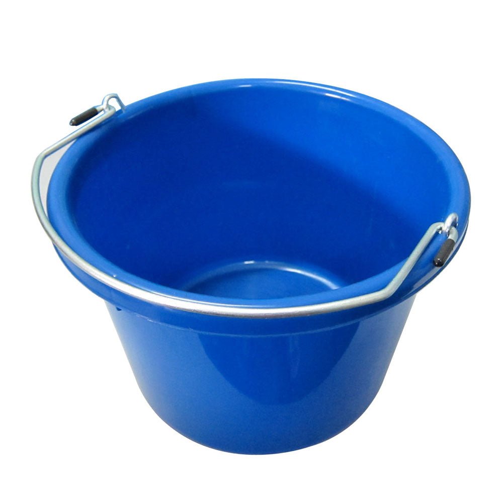 Durable Rubber & Plastic Animal Buckets, Feeders & Waterers – Multiple Sizes for Livestock & Horses - with 7.6L Plastic Bucket & Handle (T8003) | Sold by Uncle Wiener's Wholesale
