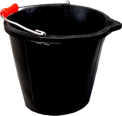 Durable Rubber & Plastic Animal Buckets, Feeders & Waterers – Multiple Sizes for Livestock & Horses - with 14L Rubber Animal Bucket & Handle | Sold by Uncle Wiener's Wholesale