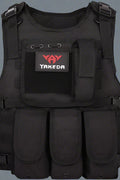 Black Tactical MOLLE Vest – Front View

Tactical Vest Worn by Model – Side View

Adjustable Combat Vest – Straps and Buckles Detail

MOLLE System Tactical Vest – Rear View

Tactical Vest in ACU and A-TACS Camo – Group Display