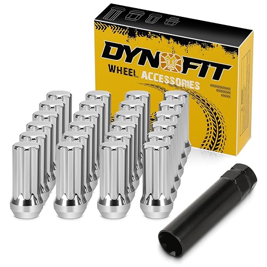 Dynofit M14x1.5 Spike Lug Nuts – Chrome Wheel Lug Nut Set with Socket Key for Aftermarket Wheels - General Equipment with | Sold by Uncle Wiener's Wholesale