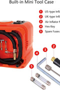 E - HEELP Electric Car Jack 5Ton 12V Kit Hydraulic (Lifting Range: 6.1~17.7 inch) with Inflator Electric Jack for Car SUV Sedan MPV Change Tires Garage Repair Emergency Kit - with Orange | Sold by Uncle Wiener's Wholesale