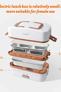 Eamoment Brown Electric Lunch Box Food Heater 270W 304 Stainless Steel,1000mL Standard Capacity.Heating/Cooking/Keep Warm,Portabler for Adults/Work/WomanUHLB - 1.5S001W (Electric Lunch Box Food Heater) - with | Sold by Uncle Wiener's Wholesale