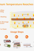 Eamoment Brown Electric Lunch Box Food Heater 270W 304 Stainless Steel,1000mL Standard Capacity.Heating/Cooking/Keep Warm,Portabler for Adults/Work/WomanUHLB - 1.5S001W (Electric Lunch Box Food Heater) - with | Sold by Uncle Wiener's Wholesale