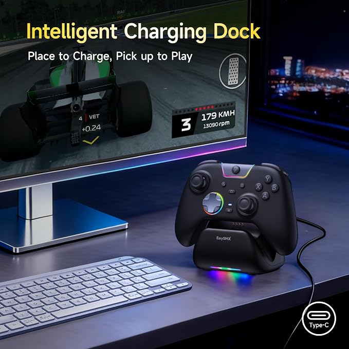 EasySMX X05 Pro Wireless Gaming Controller with Charging Dock – Hall Effect 1000Hz Gamepad for PC, Switch, iOS and Android - Electronics with | Sold by Uncle Wiener's Wholesale