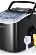 ecozy Portable Countertop Ice Maker - 9 Ice Cubes in 6 Minutes, 26 lbs Daily Output, Self - Cleaning with Ice Bags, Scoop, and Basket for Kitchen, Office, Bar, Party - Black - with | Sold by Uncle Wiener's Wholesale