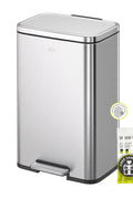 EKO Madison Brushed Stainless 25L+20L Dual Compartment Step Trash Can with Inner Liner, Recycling Bin, Soft - Close Lid, Fingerprint - Resistant Finish, and Durable Stainless Steel for Home and Office. Tiny dents - with | Sold by Uncle Wiener's Wholesale