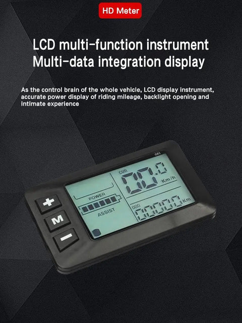 Electric Bike LCD Multifunction Display Close-Up
