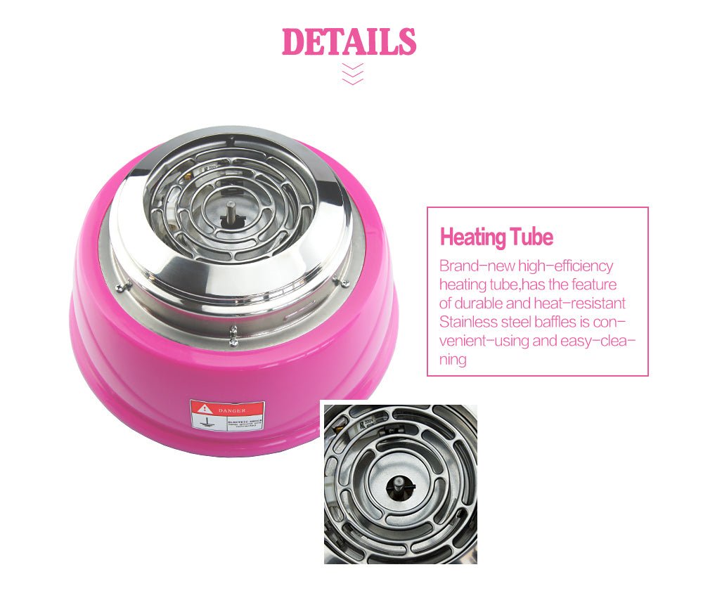 Electric Cotton Candy Machine 110V Home Party Sugar Floss Maker Pink ETMF08 - with | Sold by Uncle Wiener's Wholesale
