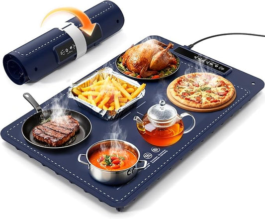Electric Food Warming Mat – Foldable Heated Warming Tray with Adjustable Temperature & Fast Heating - Kitchen Appliances with Electric Food Warming Mat with 1m Power Cord | Sold by Uncle Wiener's Wholesale