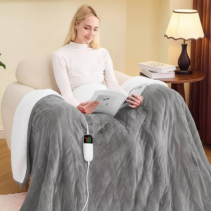 Electric Heated Blanket Throw 50 x 60 Inch Plush Sherpa Fast Heating with Timer and 10 Heat Levels - Electronics with | Sold by Uncle Wiener's Wholesale