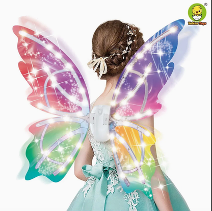Electric Light Up Butterfly Fairy Wings for Girls & Adults – LED Fluttering Cosplay Wings with Music – Color Changing PVC Costume Wings for Halloween, Birthday Parties & Dress Up – YS83250003 - with | Sold by Uncle Wiener's Wholesale