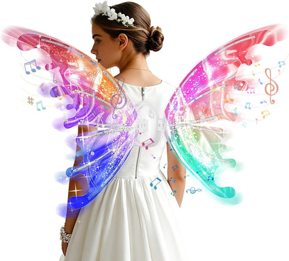 Electric Light Up Butterfly Fairy Wings for Girls & Adults – LED Fluttering Cosplay Wings with Music – Color Changing PVC Costume Wings for Halloween, Birthday Parties & Dress Up – YS83250003 - with | Sold by Uncle Wiener's Wholesale