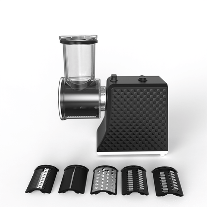 Electric Salad Maker & Cheese Grater with 5 Blades 120V Vegetable Slicer SM0878 - with | Sold by Uncle Wiener's Wholesale