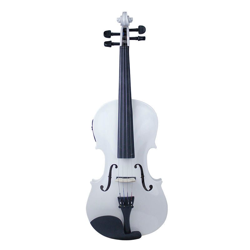 Electric Violin 4/4 Full Size High Gloss White Beginner Starter Kit with Accessories EVWH44 - with | Sold by Uncle Wiener's Wholesale