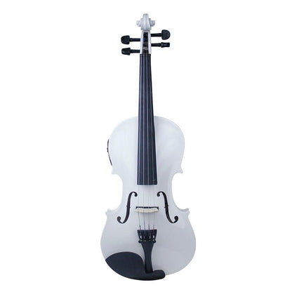 Electric Violin 4/4 Full Size High Gloss White Beginner Starter Kit with Accessories EVWH44 - with | Sold by Uncle Wiener's Wholesale