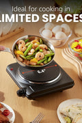 Elite Gourmet ESB - 301BF Countertop Single Flat Burner, Electric Hot Burner, Temperature Controls, Power Indicator Lights, Easy to Clean, 1000 Watts (Black) - with | Sold by Uncle Wiener's Wholesale