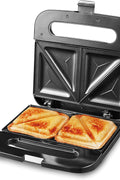 Elite Gourmet ESM - 2207SS Stainless Steel Sandwich Panini Maker Grilled Cheese Machine Tuna Melt Omelets Non - stick Cooking Surface, 2 Slice, 750 Watts, Stainless Steel - with | Sold by Uncle Wiener's Wholesale