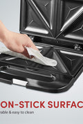 Elite Gourmet ESM - 2207SS Stainless Steel Sandwich Panini Maker Grilled Cheese Machine Tuna Melt Omelets Non - stick Cooking Surface, 2 Slice, 750 Watts, Stainless Steel - with | Sold by Uncle Wiener's Wholesale