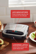 Elite Gourmet ESM - 2207SS Stainless Steel Sandwich Panini Maker Grilled Cheese Machine Tuna Melt Omelets Non - stick Cooking Surface, 2 Slice, 750 Watts, Stainless Steel - with | Sold by Uncle Wiener's Wholesale