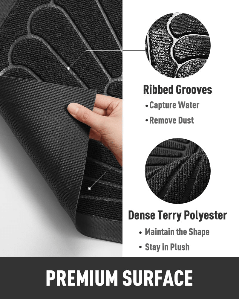 Embossed Rubber Doormat Semicircle Heavy Duty Outdoor Entry Mat 24 x 35 Inch Black 60903 - with | Sold by Uncle Wiener's Wholesale