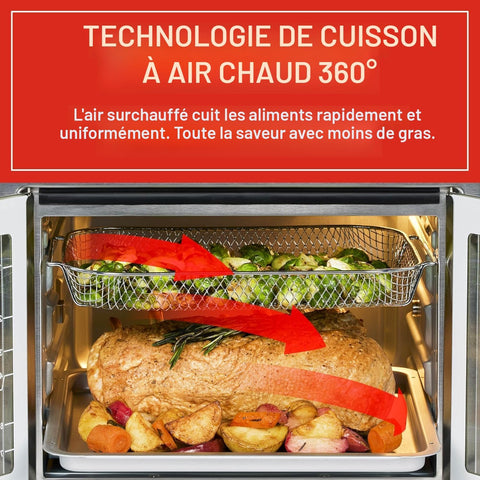 Emeril Lagasse Friteuse à air comprimé extra large, 25 fonctions de cuisson et commandes numériques, 7 accessoires inclus, finition en acier inoxydable, capacité de 26 l - with | Sold by Uncle Wiener's Wholesale