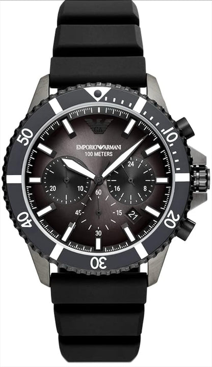 Emporio Armani Men's Chronograph Black Ceramic Watch - Black - with black | Sold by Uncle Wiener's Wholesale