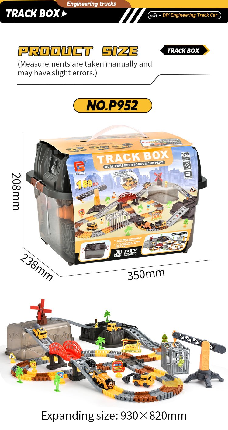 Engineer Track Set with Storage Case – 189 Pcs Construction Play Set 1912124 - with | Sold by Uncle Wiener's Wholesale