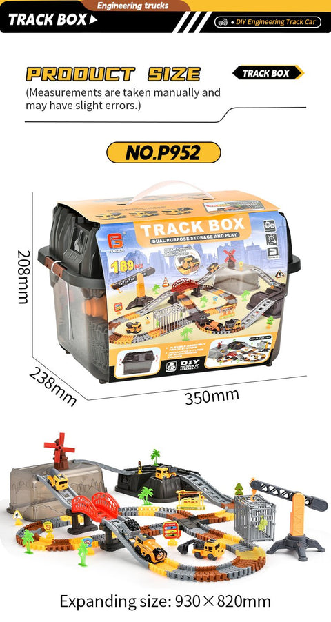 Engineer Track Set with Storage Case – 189 Pcs Construction Play Set 1912124 - with | Sold by Uncle Wiener's Wholesale