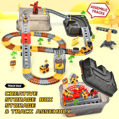 Engineer Track Set with Storage Case – 189 Pcs Construction Play Set 1912124 - with | Sold by Uncle Wiener's Wholesale
