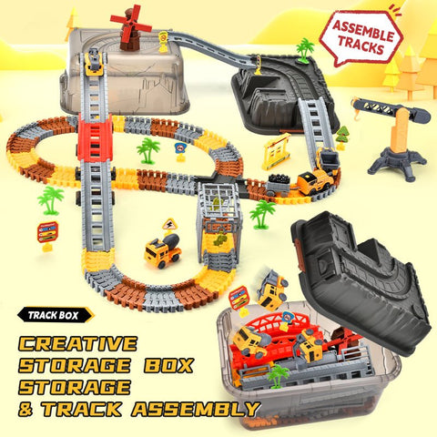 Engineer Track Set with Storage Case – 189 Pcs Construction Play Set 1912124 - with | Sold by Uncle Wiener's Wholesale