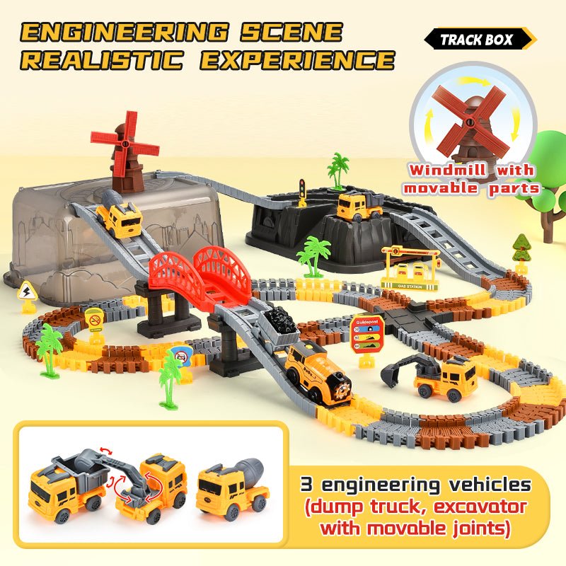 Engineer Track Set with Storage Case – 189 Pcs Construction Play Set 1912124 - with | Sold by Uncle Wiener's Wholesale