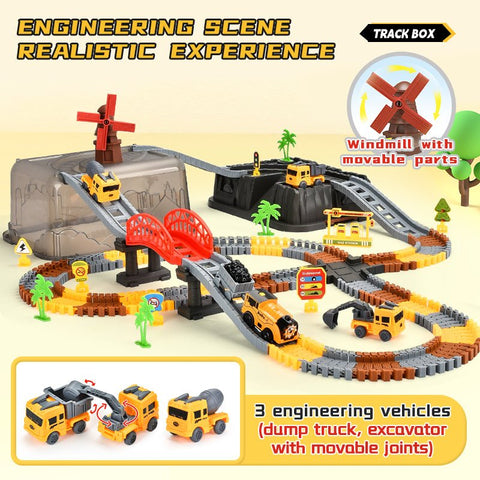 Engineer Track Set with Storage Case – 189 Pcs Construction Play Set 1912124 - with | Sold by Uncle Wiener's Wholesale
