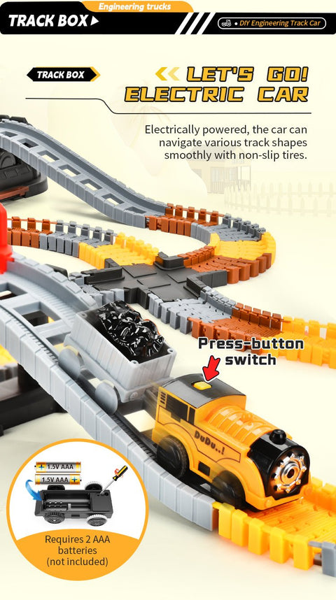 Engineer Track Set with Storage Case – 189 Pcs Construction Play Set 1912124 - with | Sold by Uncle Wiener's Wholesale