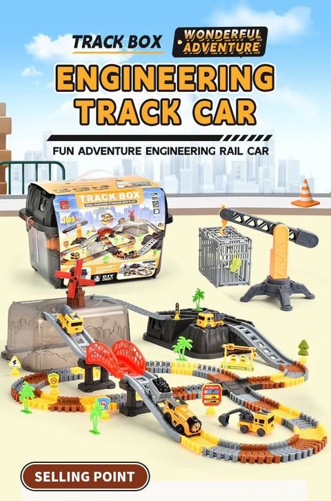 Engineer Track Set with Storage Case – 189 Pcs Construction Play Set 1912124 - with | Sold by Uncle Wiener's Wholesale