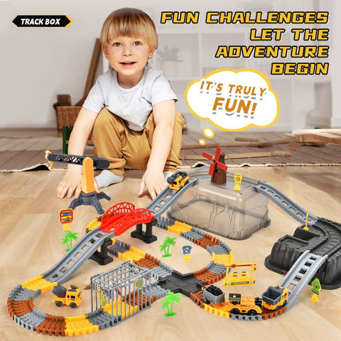 Engineer Track Set with Storage Case – 189 Pcs Construction Play Set 1912124 - with | Sold by Uncle Wiener's Wholesale