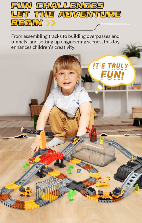 Engineer Track Set with Storage Case – 189 Pcs Construction Play Set 1912124 - with | Sold by Uncle Wiener's Wholesale